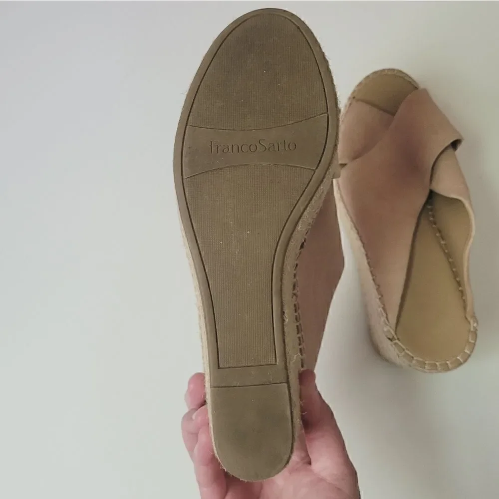 Franco Sarto Tiffany Crisscross Wedges in Blush Pink Size 9